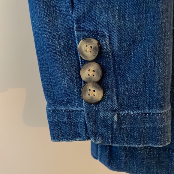 Pilcro and the Letterpress Layne Blue Double Breasted Denim Blazer Anthropologie - Picture 6 of 12